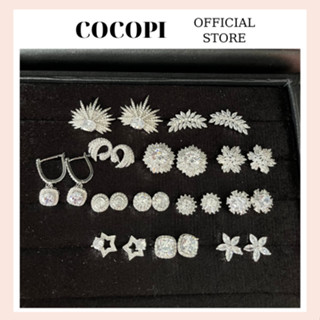 [có sẵn không gỉ] Bông tai nữ đi tiệc đá pha lê sang chảnh Cocopi BT131