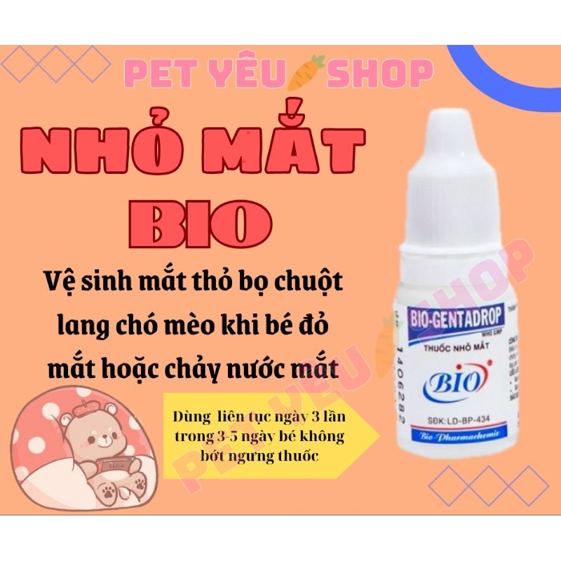 Nhỏ mắt bio dành cho thỏ bọ hamster sóc và thú cưng 🐻🐀🐰🐿
