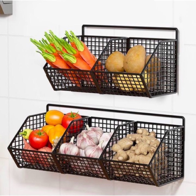 Kệ sắt lưới 3 ngăn dán tường đa năng