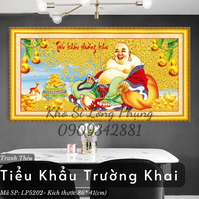 Tranh thêu chữ thập-Tranh Đính Đá 3D Phật Di Lạc 223081(115*52),LP5202(86*41),D9268 (100*46),D9455(100*60),D9093(120*60