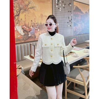 [Ảnh thật + video] Áo dạ tweed viền bèo