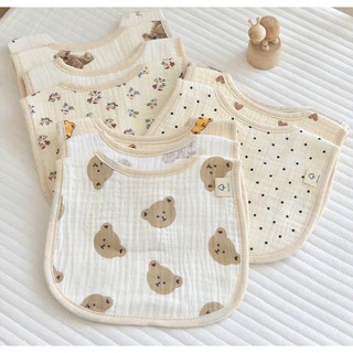 Yếm xô 4 lớp musilin và 8 lớp xô cho bé