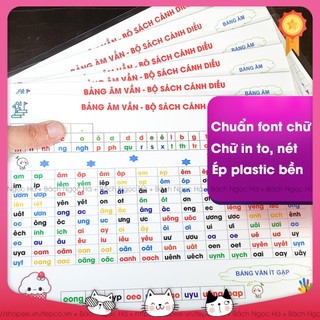 Bảng chữ cái & âm vần bộ sách cánh diều khổ A4 ép plastic dầy lớp 1