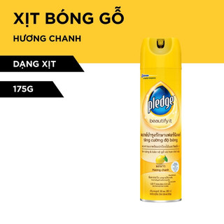 Xịt lau chùi Bóng Gỗ, Đồ Da Pledge hương chanh 330ml