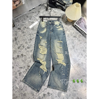 Quần jean ống suông rách QCL1