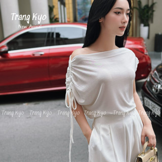 Áo Cánh Dơi Áo Kiểu Rút Vai Trang Kyo Áo Tay Hến Trễ Vai Áo Thun Lệch Vai Vải Nhúng Mềm Nhẹ ABB2966