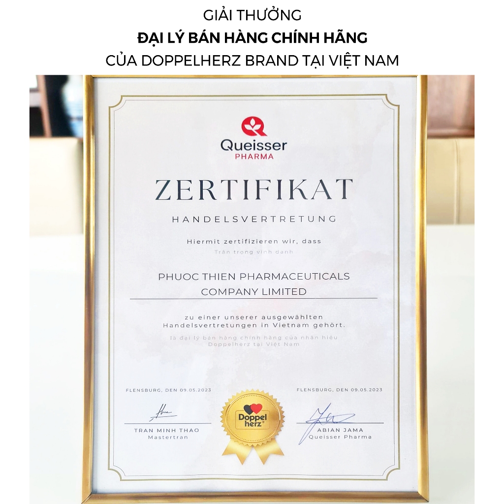 Viên dầu cá Doppelherz Omega 3 + Folic acid + B6 + B12 Đức bổ tim mạch, giảm mỡ máu hộp 30 viên