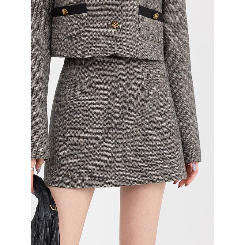 - Bộ váy 2 mảnh cổ điển vintage kiểu Pháp thu đông 2023