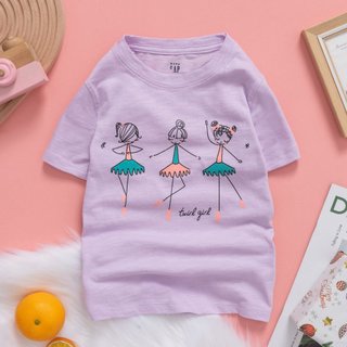 Áo thun cổ tròn in hình cho bé Gái mẫu mới nhất Size từ 11kg đến 55kg chất liệu cotton mềm mịn thoáng mát có 3 màu AG143