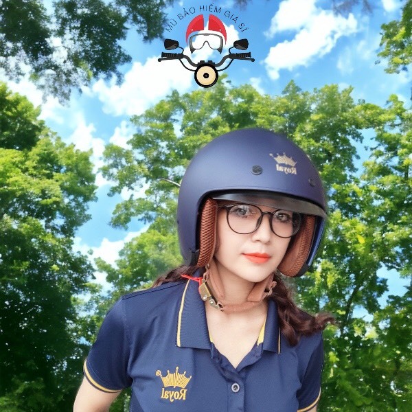 MŨ NÓN BẢO HIỂM XE MÔ TÔ 3/4 ROYAL M139 KÍNH ÂM SIZE  MẦU TRẮNG BÓNG