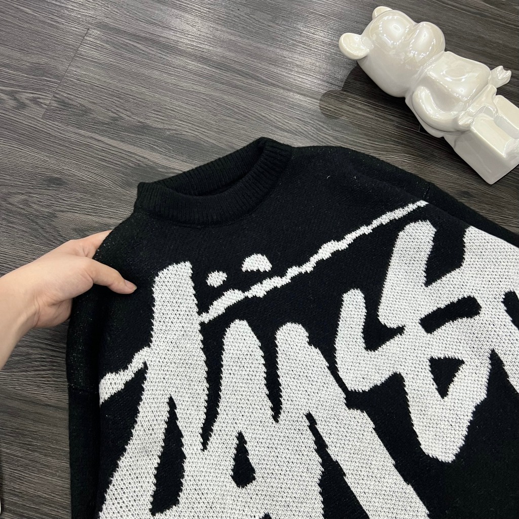 Áo Len Sweater Stussy Nam Nữ In Chữ Siêu Đẹp - Áo Len StusSSy Hàng Quảng Châu Chất Len Dày Hottrend 2024