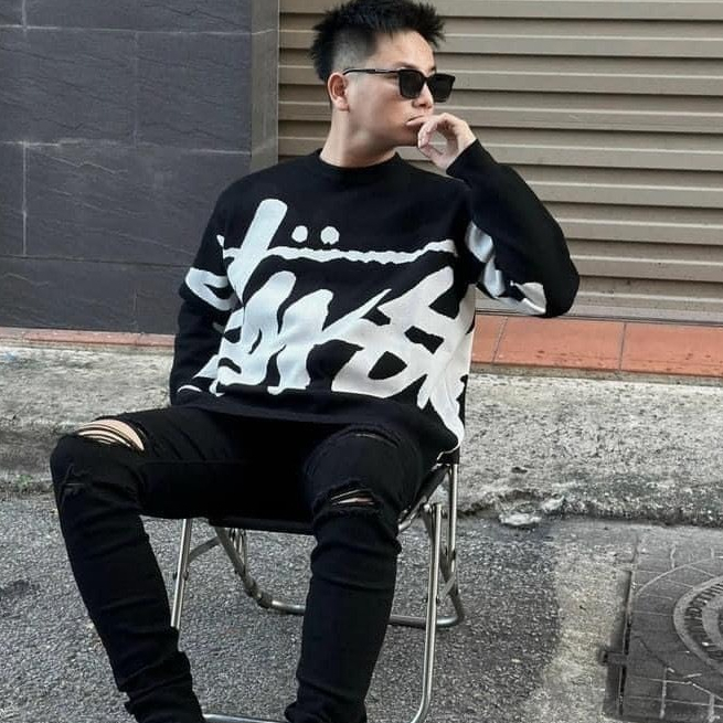 Áo Len Sweater Stussy Nam Nữ In Chữ Siêu Đẹp - Áo Len StusSSy Hàng Quảng Châu Chất Len Dày Hottrend 2024
