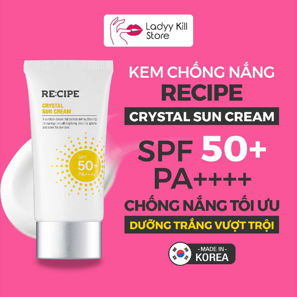 Kem Chống Nắng RECIPE Chống Tia UVA & UVB, Bảo Vệ Sâu Bên Trong SPF 50+ PA++++