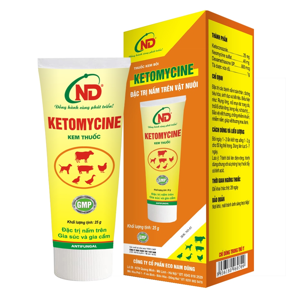 Ketomycin 25g - Kem bôi nấm, vết thương cho cho mèo
