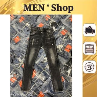 Quần jean nam icon phối rách cực chất - quần jean nam cực đẹp