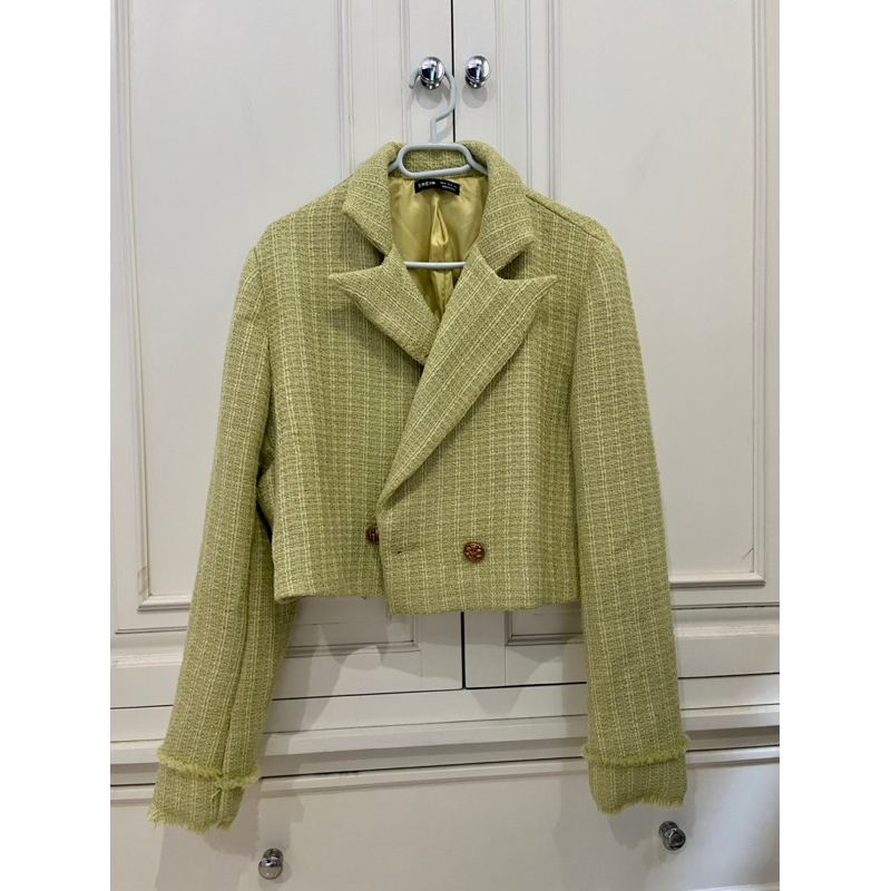 Áo tweed croptop tay dài Shein