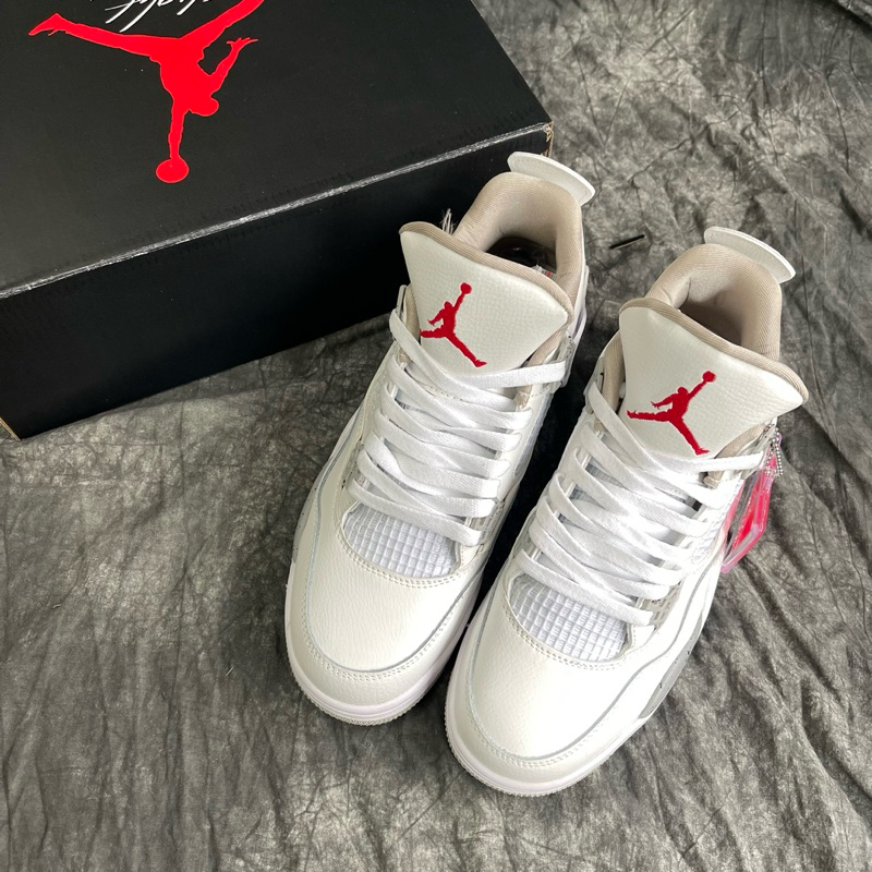 Giày Thể Thao Jordan 4 White Oreo Màu Trắng Xám