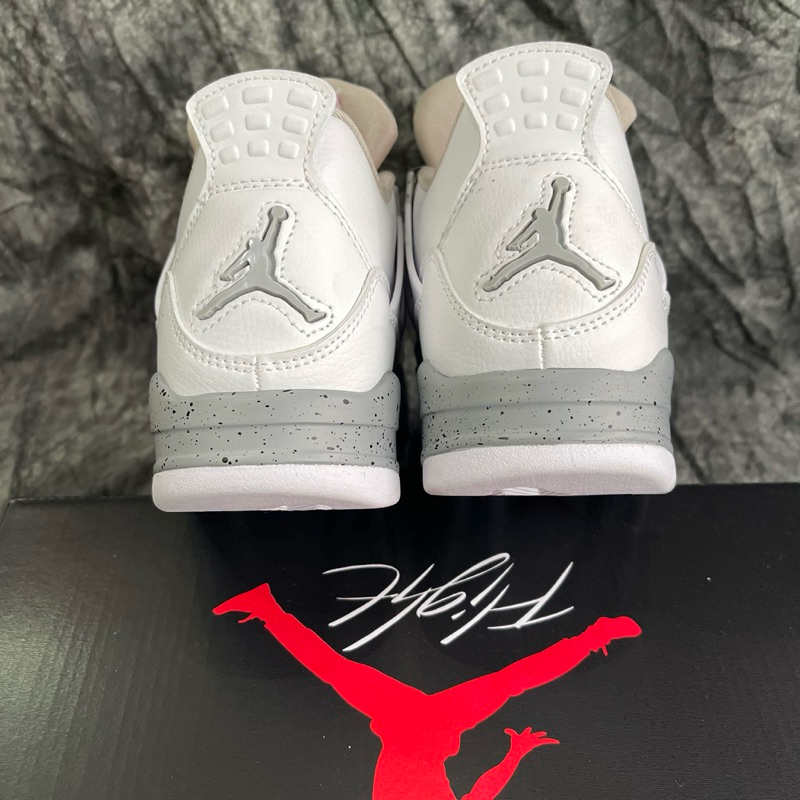 Giày Thể Thao Jordan 4 White Oreo Màu Trắng Xám