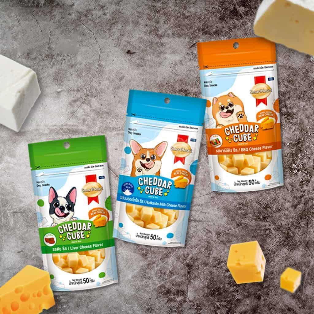 Bánh thưởng phô mai cho chó SmartHeart Cheddar Cube 50g