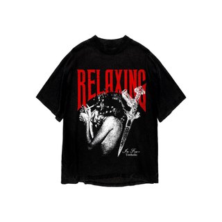 Áo thun in hình unisex nam nữ cotton cao cấp phong cách retro y2k relaxing màu đen trắng THS271123_09