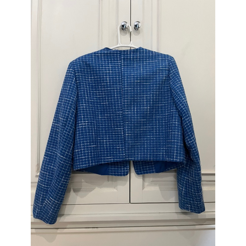 Áo tweed xanh phối nơ Shein