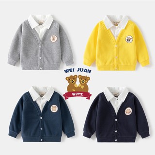 Áo nỉ bé trai wellkids áo khoác nỉ thu đông cho bé trai mẫu mới 2024