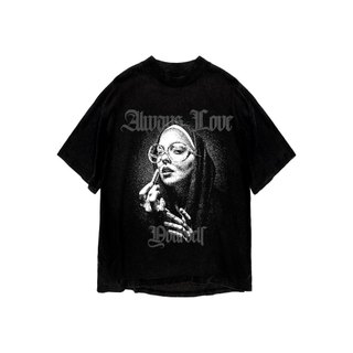 Áo thun in hình unisex nam nữ cotton cao cấp phong cách retro y2k cô gái màu đen trắng THS271123_10