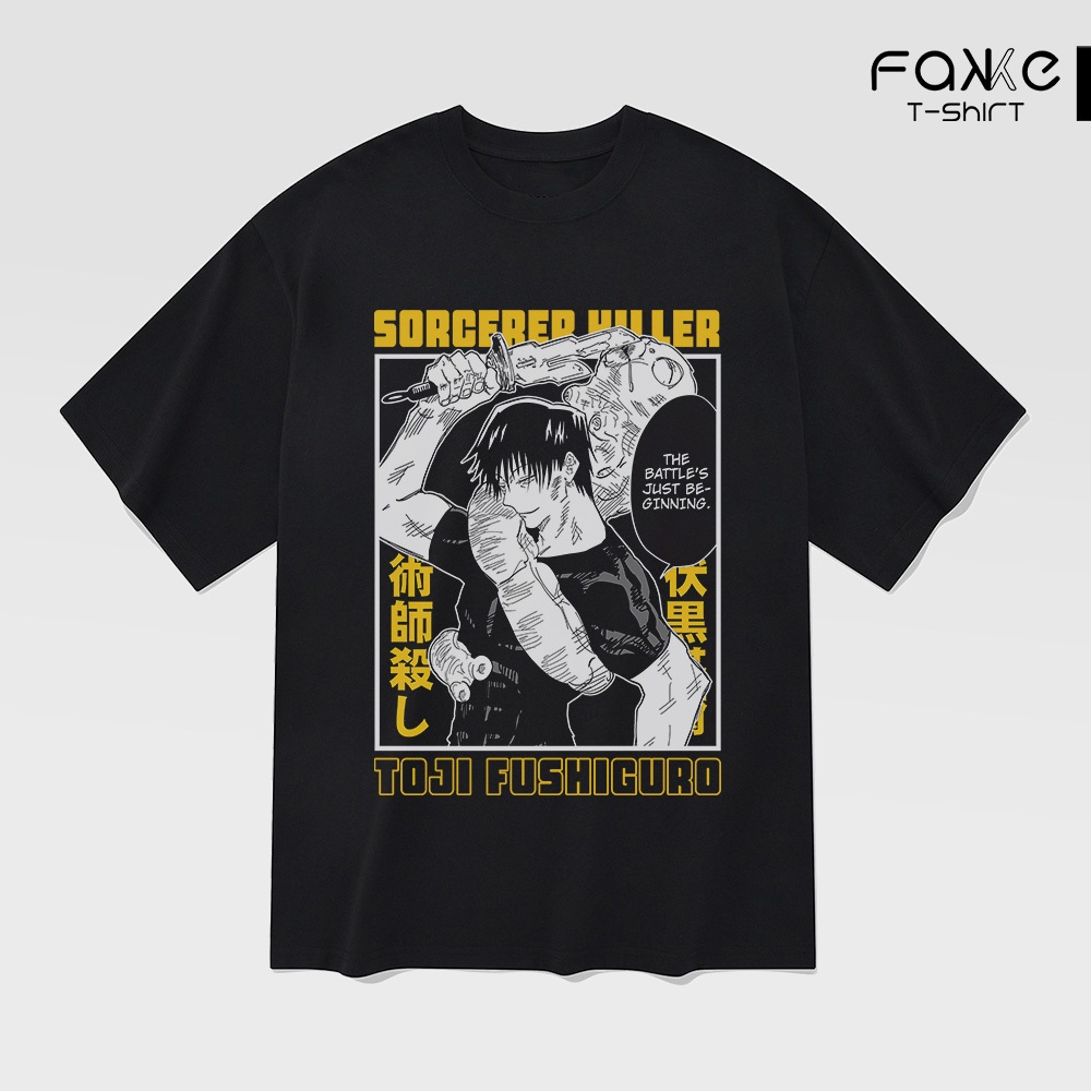 Áo thun Unisex Jujutsu Kaisen Toji Fushiguro Digital Art Oversized 100% Cotton ngắn tay