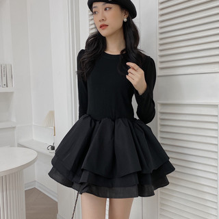 Váy đen dáng xoè nhiều tầng 408
