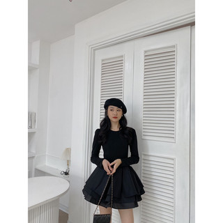 Váy đen dáng xoè nhiều tầng 408