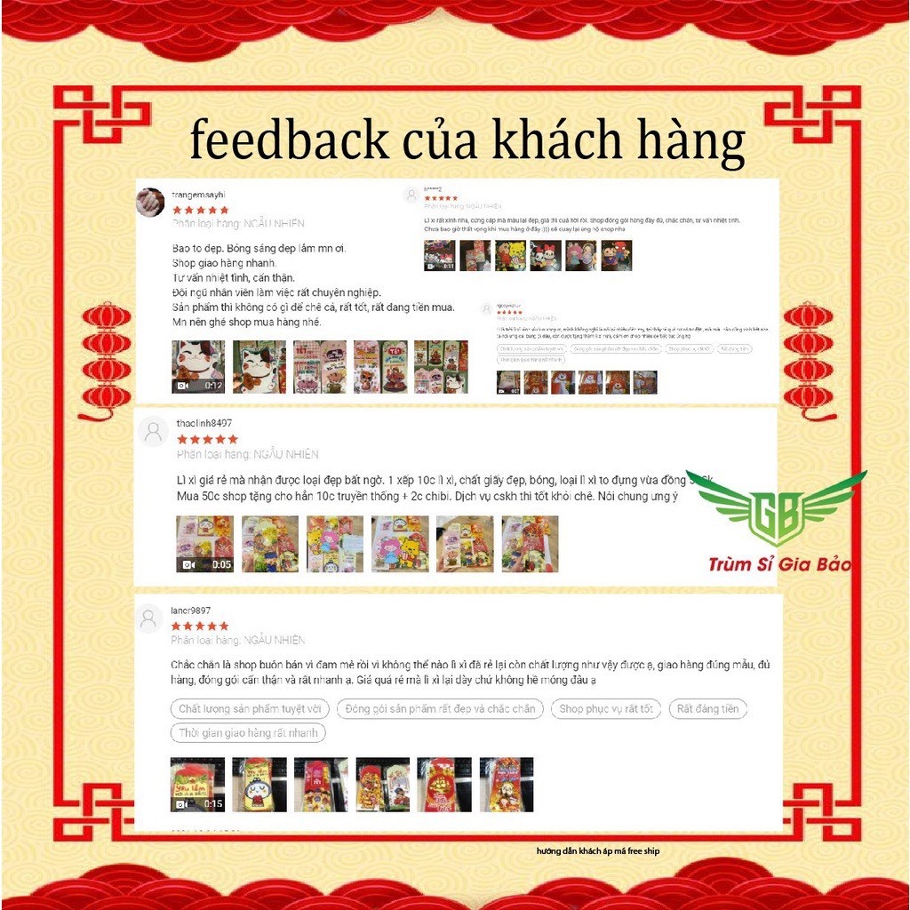 Set 50 bao lì xì chibi tết 2024, phong lixi chipi hình rồng dễ thương sỉ lẻ giá rẻ