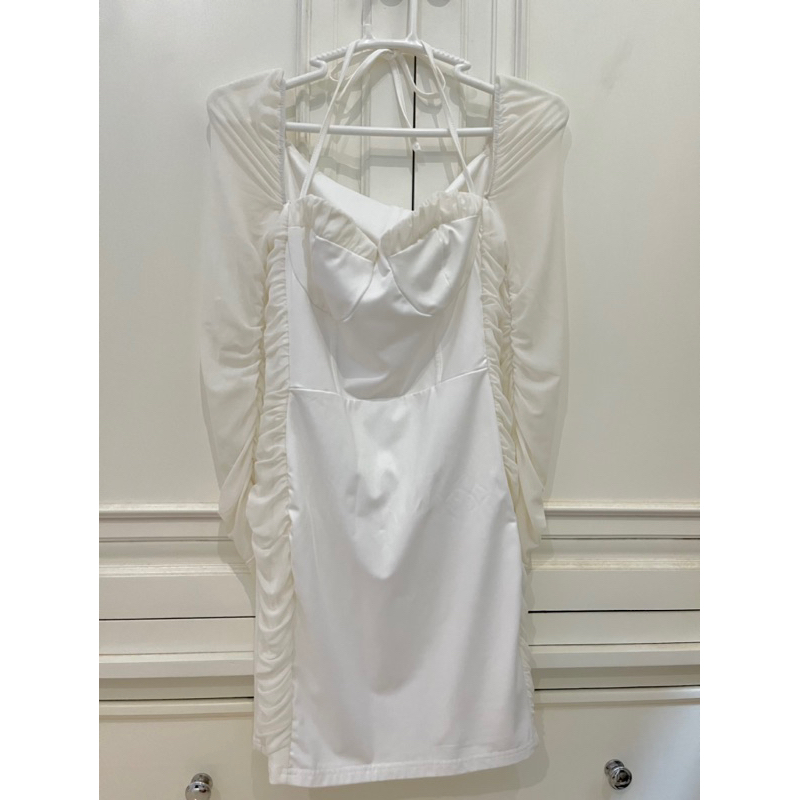 Đầm body cúp ngực nhún hông phối dây Shein