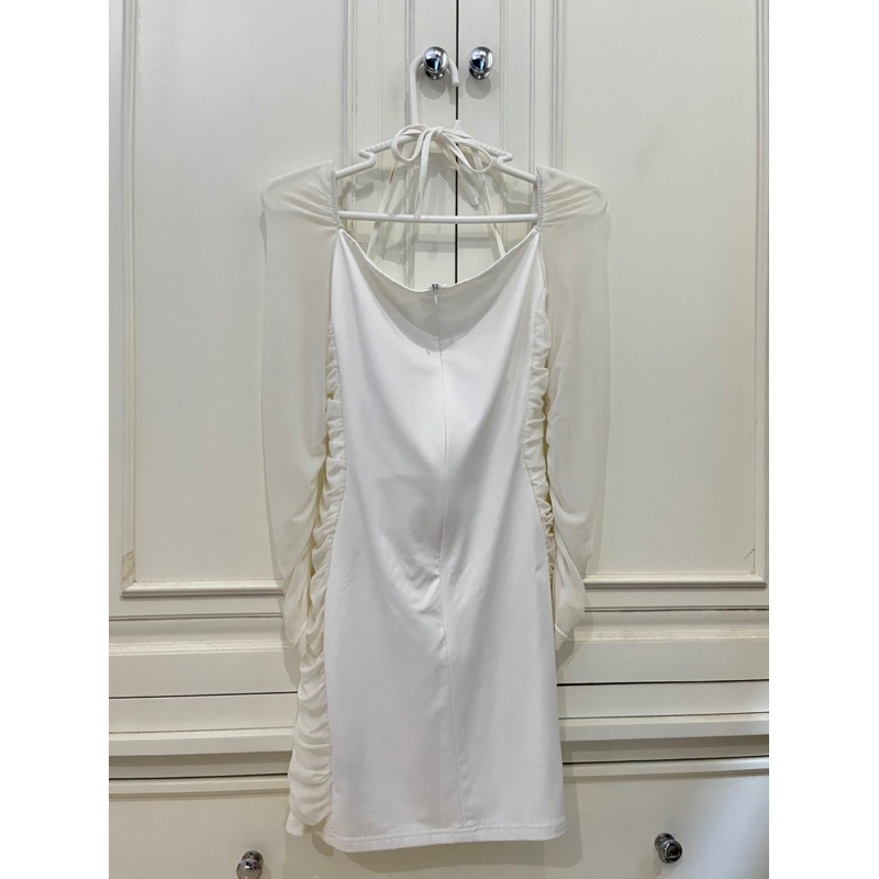 Đầm body cúp ngực nhún hông phối dây Shein