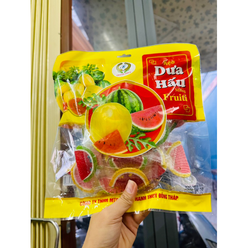 Kẹo dưa hấu miếng phủ đường túi 400gram