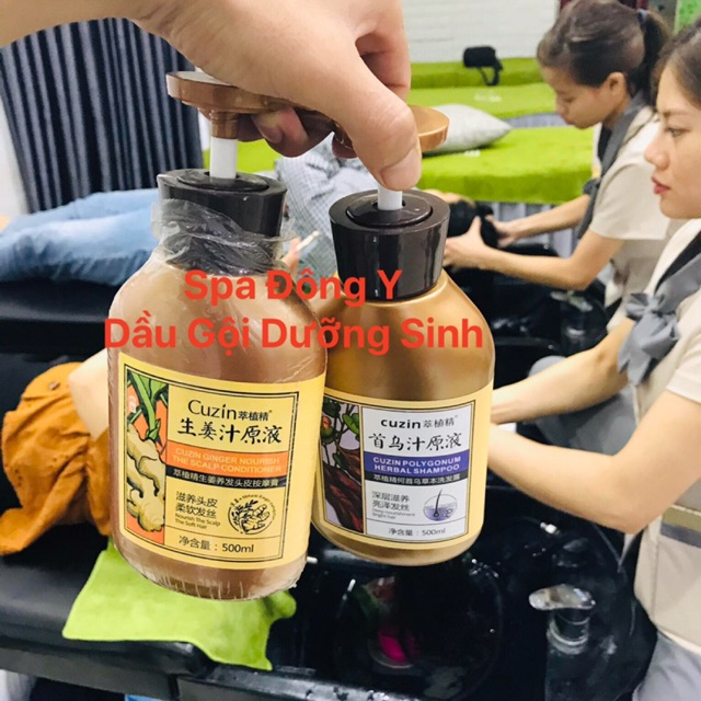 Cặp dầu hà thủ ô + xả gừngdưỡng sinh mềm mượt tóc