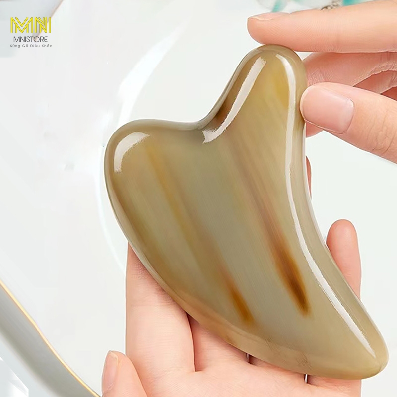 Dụng cụ massager sừng tim, kích thước 6,5-9,5cm, dày 4mm-1cm, massage da mặt,giảm quầng thâm bọng mắt, giảm sưng