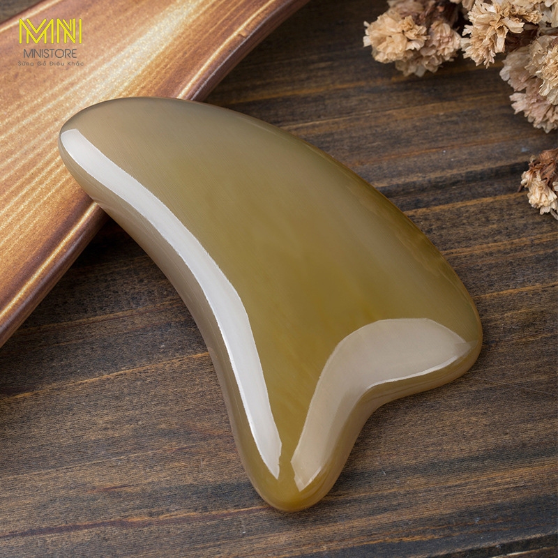 Dụng cụ massager sừng tim, kích thước 6,5-9,5cm, dày 4mm-1cm, massage da mặt,giảm quầng thâm bọng mắt, giảm sưng