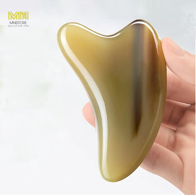 Dụng cụ massager sừng tim, kích thước 6,5-9,5cm, dày 4mm-1cm, massage da mặt,giảm quầng thâm bọng mắt, giảm sưng