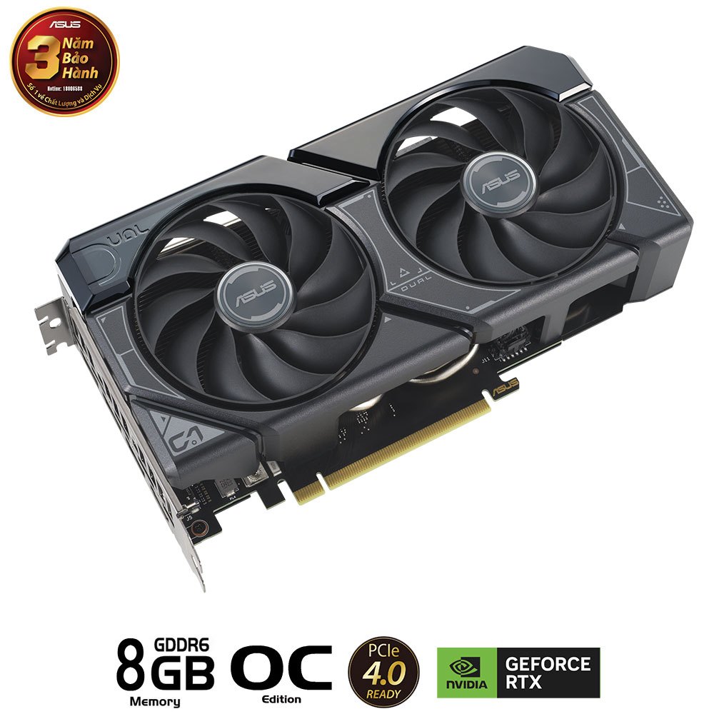 CARD MÀN HÌNH ASUS DUAL-RTX 4060 TI-O8G NEW 36TH