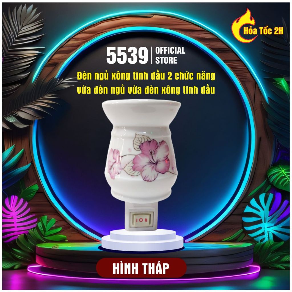 Đèn xông tinh dầu phòng ngủ chất liệu gốm sứ cao cấp - Shop 5539