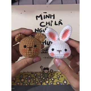 Móc khoá đôi bằng len cute ( hươu gấu , gấu thỏ )