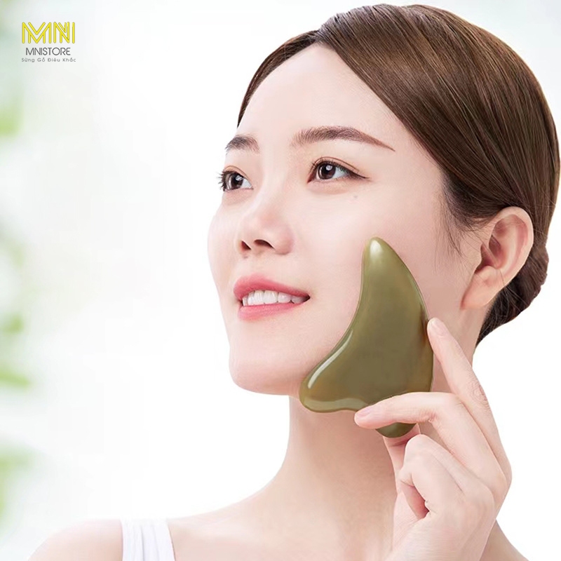 Dụng cụ massager sừng tim, kích thước 6,5-9,5cm, dày 4mm-1cm, massage da mặt,giảm quầng thâm bọng mắt, giảm sưng