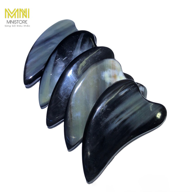 Dụng cụ massager sừng tim, kích thước 6,5-9,5cm, dày 4mm-1cm, massage da mặt,giảm quầng thâm bọng mắt, giảm sưng