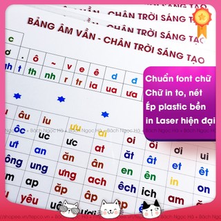 Bảng chữ cái & âm vần sách chân trời sáng tạo khổ A4 ép plastic siêu bền lớp 1