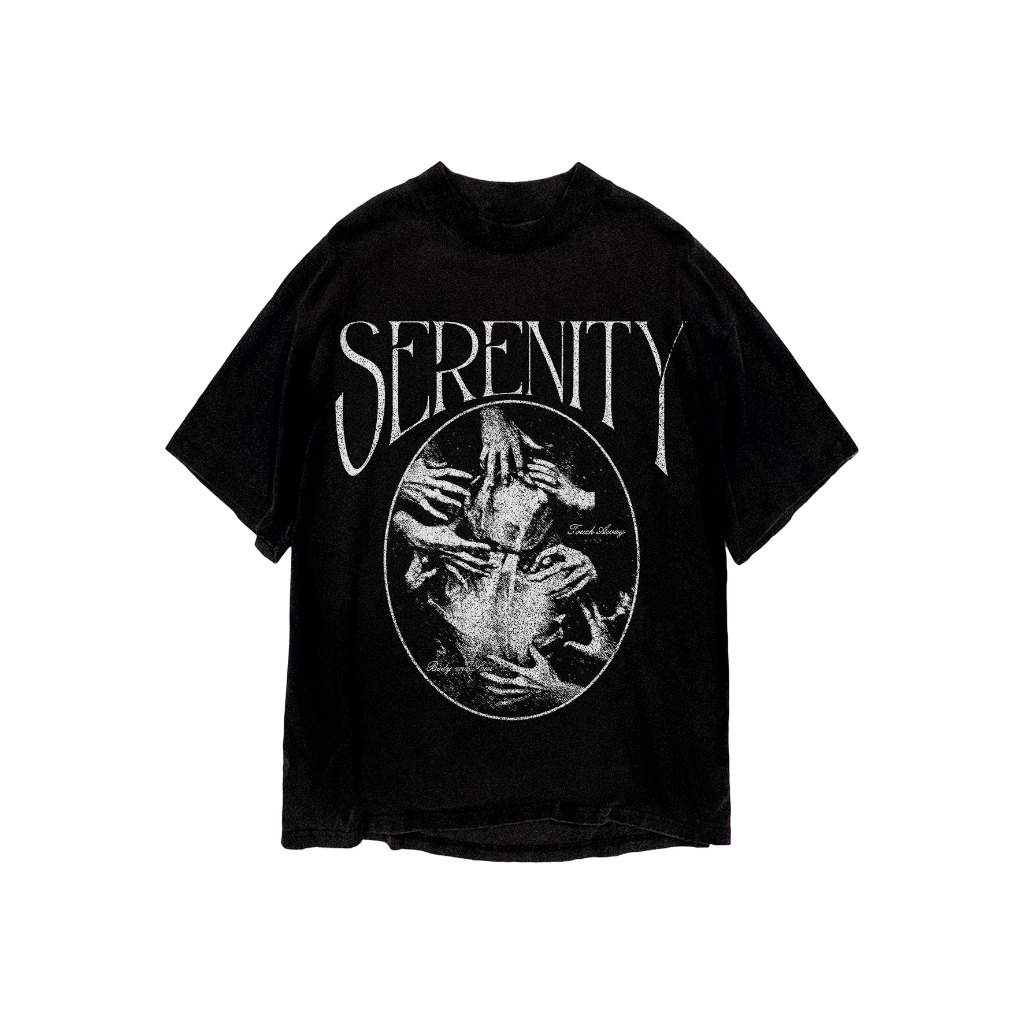 Áo thun in hình unisex nam nữ cotton cao cấp phong cách retro y2k serenity màu đen trắng THS271123_24