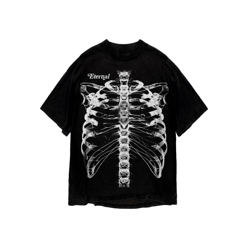Áo thun in hình unisex nam nữ cotton cao cấp phong cách retro y2k x quang màu đen trắng THS271123_27