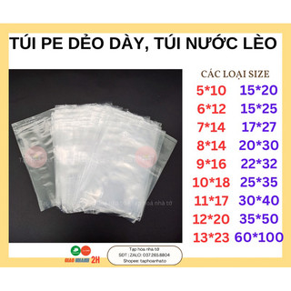 Túi pe dẻo dày, túi nước lèo, đựng thực phẩm - 3,5zem & 5zem