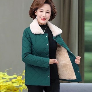 Áo khoác lót lông- cổ lông cao cấp cho mẹ