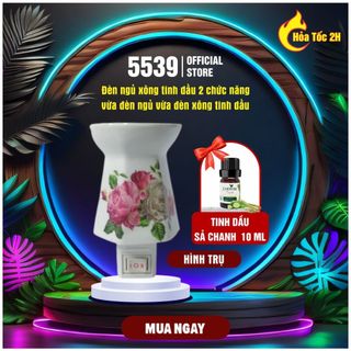 Đèn ngủ xông tinh dầu ⚡️ FREESHIP ⚡️ Đèn ngủ xông tinh dầu cắm tường tặng kèm tinh dầu sả 10 ml - Shop 5539