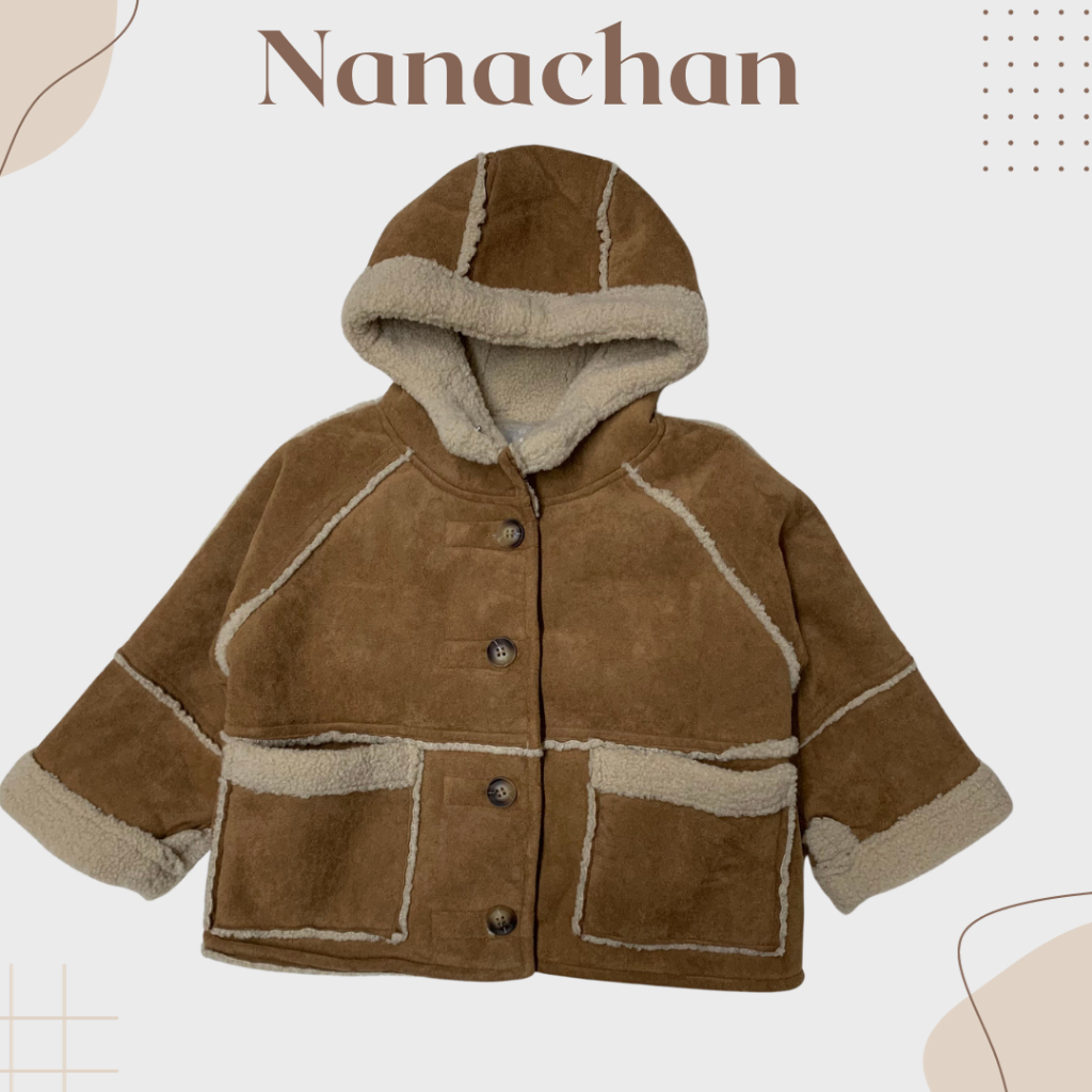 Áo khoác dạ nỉ lót lông bé gái AG813 sz 90-140, thời trang trẻ em mùa đông 2023